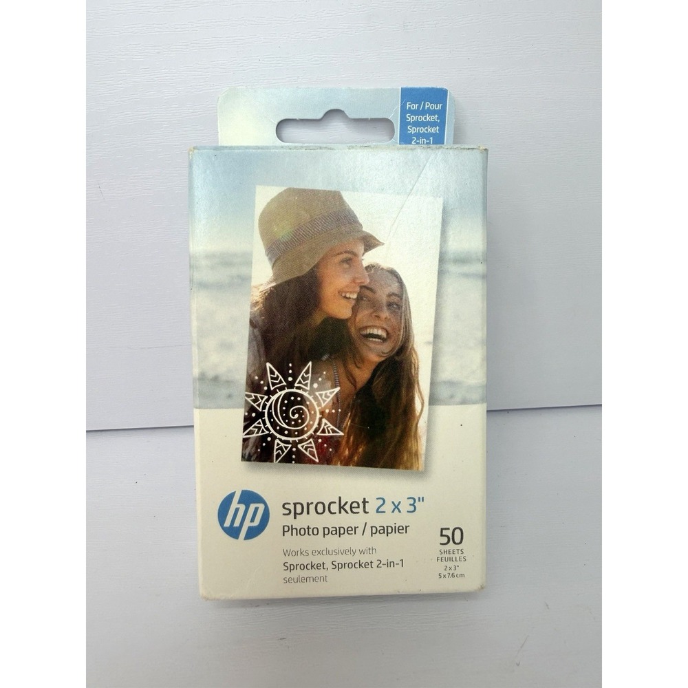 HP Sprocket Zink Photo Paper 2x3" for HP Sprocket Photo Printers, 50 Sheets
